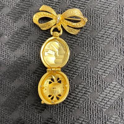 Gold Locket and Initial Brooches