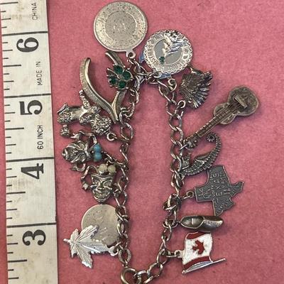 Vintage Sterling Silver Charm Bracelet
