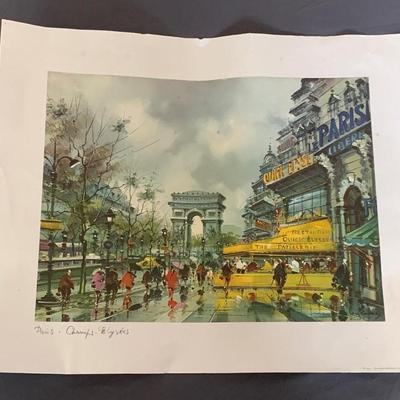 Vtg Paris Print