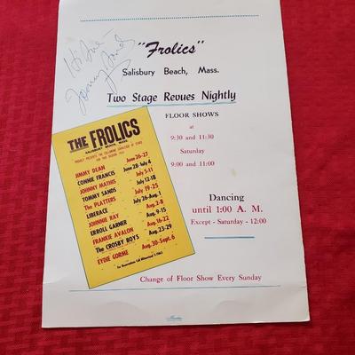 Vintage Autographed "Frolics" Menu