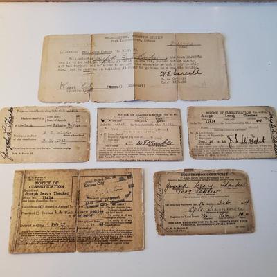 Vintage WWII Draft Papers