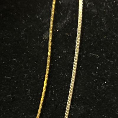 Pair Gold Tone Necklace Chains