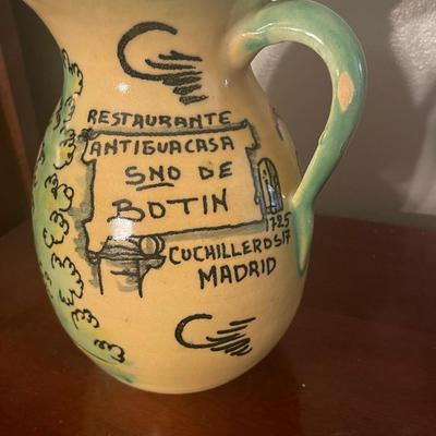Vintage Pottery Pitcher Madrid