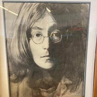 John Lennon original pencil drawing by James Orlando Ogle