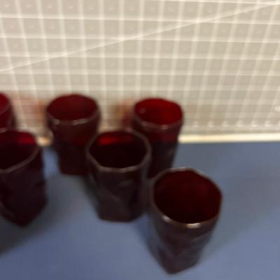 Ruby Red Free Form Tumblers 