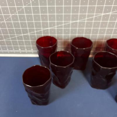 Ruby Red Free Form Tumblers 