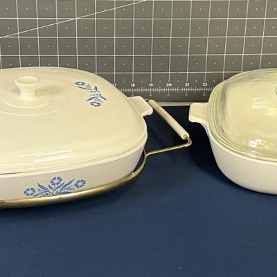 2 Casserole Corning ware  Baking Dishes with lids