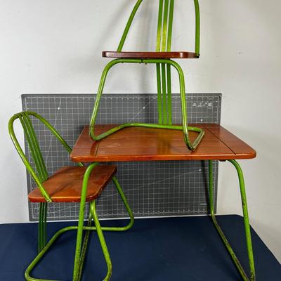 Green Childs Table & Chairs Set by the  COLSON Corporation. 