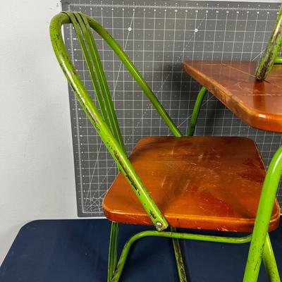 Green Childs Table & Chairs Set by the  COLSON Corporation. 