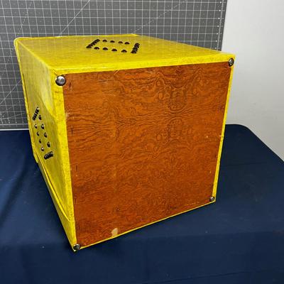 Vintage Naugahyde Yellow Storage Box Foot stool