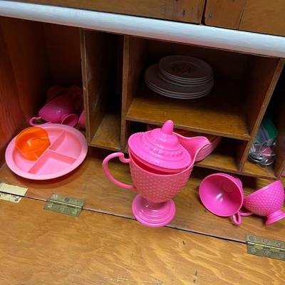 Children's Play Cupboard, + Toy Dishes Included. 