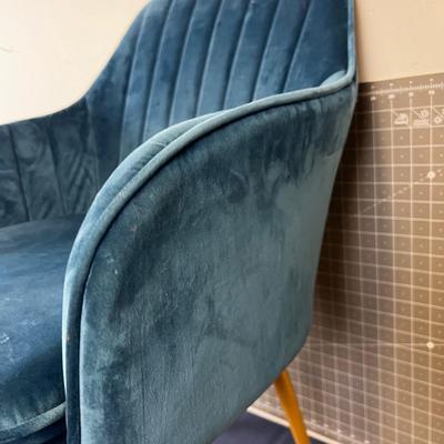 Blue Side Chair, Velveteen 