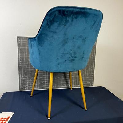 Blue Side Chair, Velveteen 