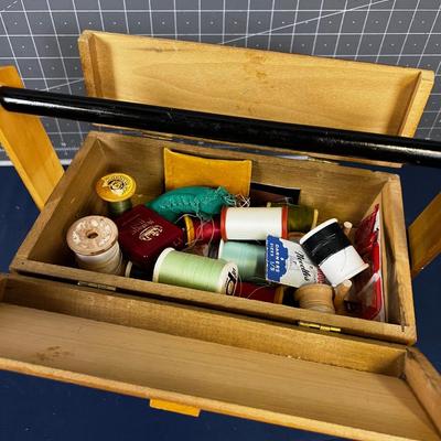 Sewing Box, MCM Shape Comes with Notions