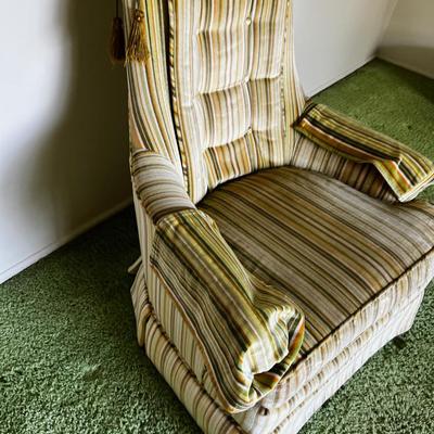 Mid-Century Striped Upholstery Chair from Fadels