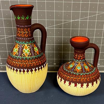 2 Middle Eastern Pitchers Decorative Only! 