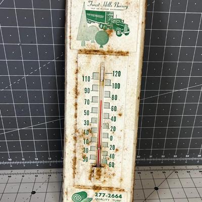 Vintage Forest Hills Nursery Thermometer 