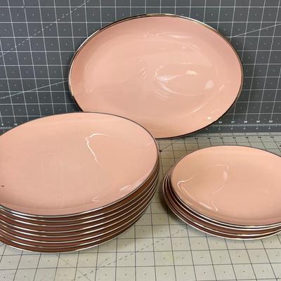 Pink Franciscan China with Silver Rim