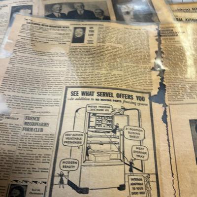 Laminated News Paper Sheets from 1941 Californian Intermountain NEWS. 