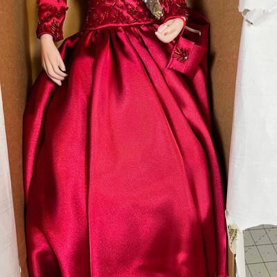 Ashton Great Galleries of LADY DIANA DOLL with COA in Red Satin.  
