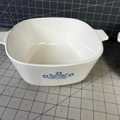 2 Pieces of Corning Ware Blue Cornflower 1 Lid