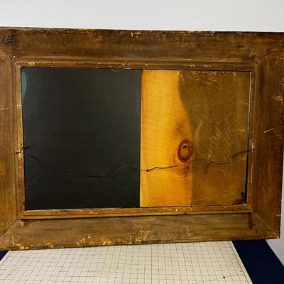 Antique Framed Litho Graph of Dutch Winter Scene