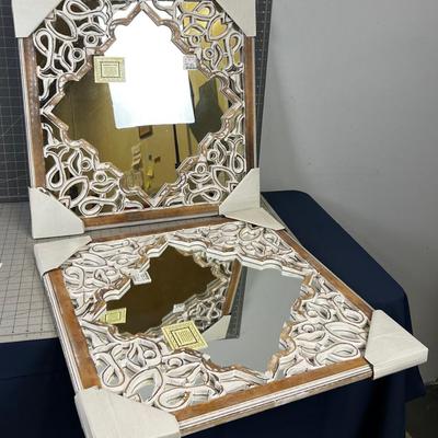 Pair of Shabby Chic Accent Mirrors, NEW 