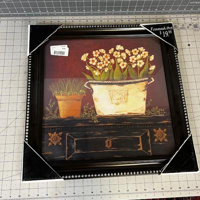 Framed Art Print Flowers in a can 