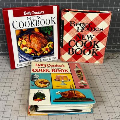 3 BETTY CROCKER COOK BOOKS, Through the years.