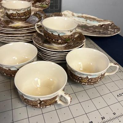 ANTIQUE - OLDE ENGLISH COUNTRYSIDE  Large set of China. 