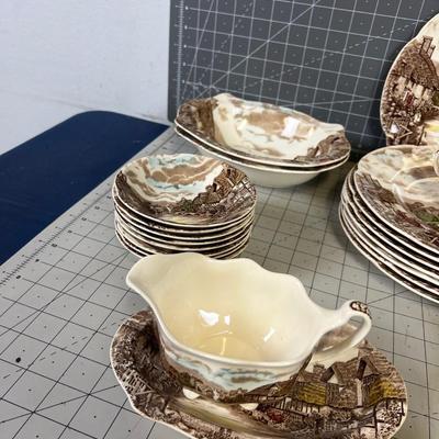 ANTIQUE - OLDE ENGLISH COUNTRYSIDE  Large set of China. 