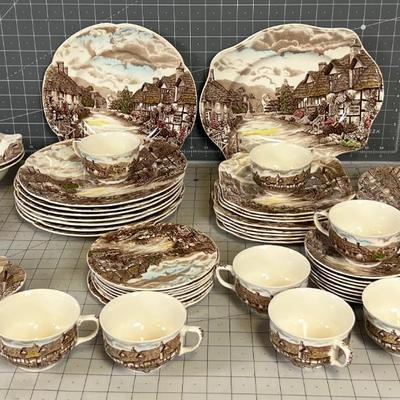 ANTIQUE - OLDE ENGLISH COUNTRYSIDE  Large set of China. 