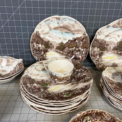 ANTIQUE - OLDE ENGLISH COUNTRYSIDE  Large set of China. 