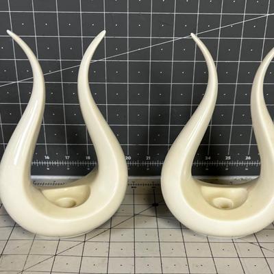 2 MCM Design LENOX Candle Holders.