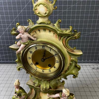 ANTIQUE Art Nouveau MANTEL CLOCK 