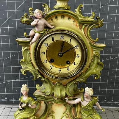 ANTIQUE Art Nouveau MANTEL CLOCK 