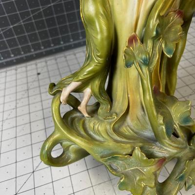 Saxony Art Nouveau Vase with Cherubs and women 