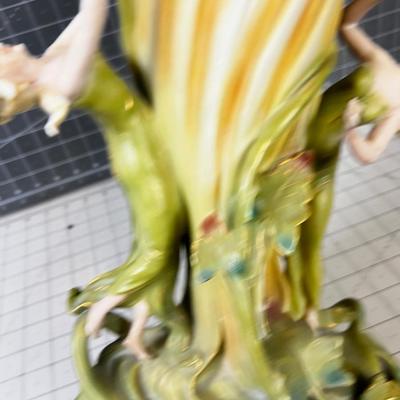 Saxony Art Nouveau Vase with Cherubs and women 