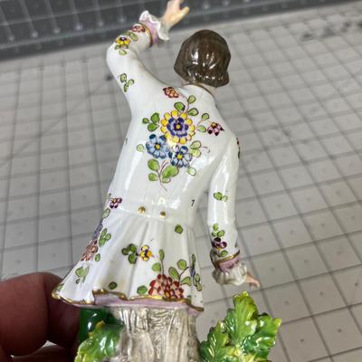 Dresden  Figurine Fancy Coat man with Lamb