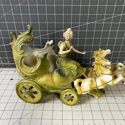 Saxony Art Nouveau Cart with Horses 