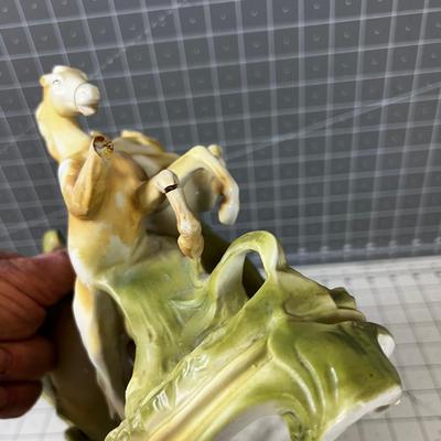 Saxony Art Nouveau Cart with Horses 