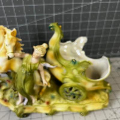 Saxony Art Nouveau Cart with Horses 