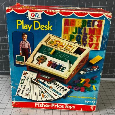 Fisher Price Play Desk, In Original Box with stuff