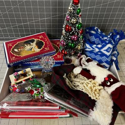 Tray of Christmas Stuff