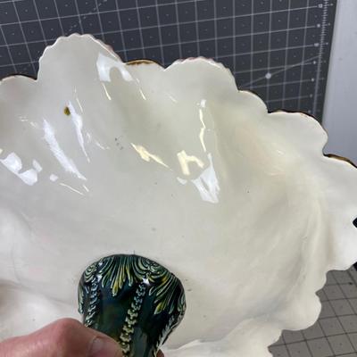 Superb Majolica Centerpiece Shell Fruit Bowl 