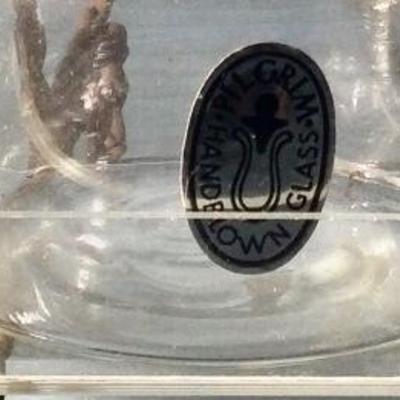 37KB - pilgrim blown glass spice set in lucite holder