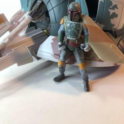 Lot 29 - Star Wars slave one with Boba Fett action figures 3.75