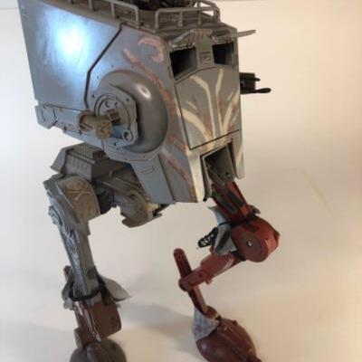 Lot 1032 - Star Wars At-ST the Mandalorian with action figure.