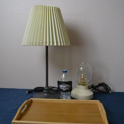 LOT 70. TWO LAMPS AND MINI TRAY