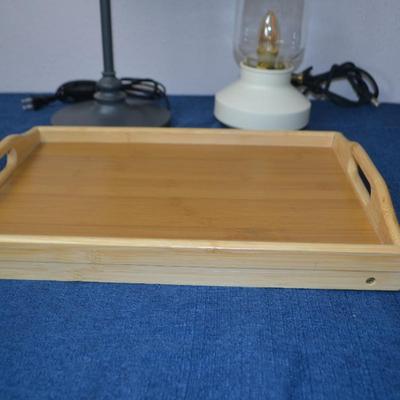 LOT 70. TWO LAMPS AND MINI TRAY